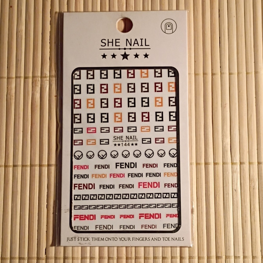 She Nail Nail Stickers - Black, Red, Gold Accents